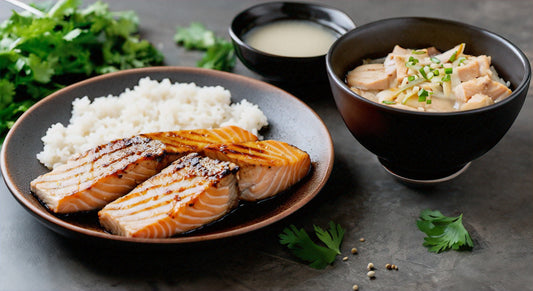 Grilled Salmon Teriyaki made with Jennysong Tamari Teriyaki Marinade
